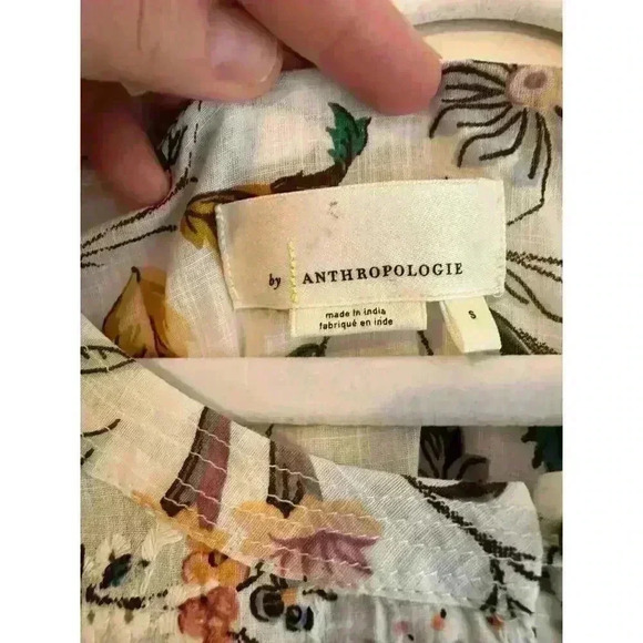 Ginevra for Anthropologie Cottage Core Lace Floral Babydoll Blouse Size Small - Picture 7 of 9